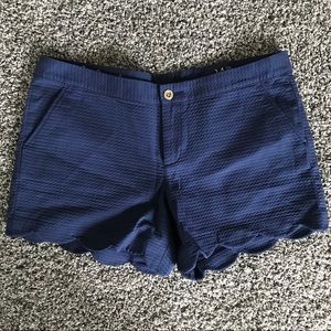 Navy blue scallop trim shorts Lilly Pulitzer